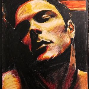 Pen and ink drawing on clay board